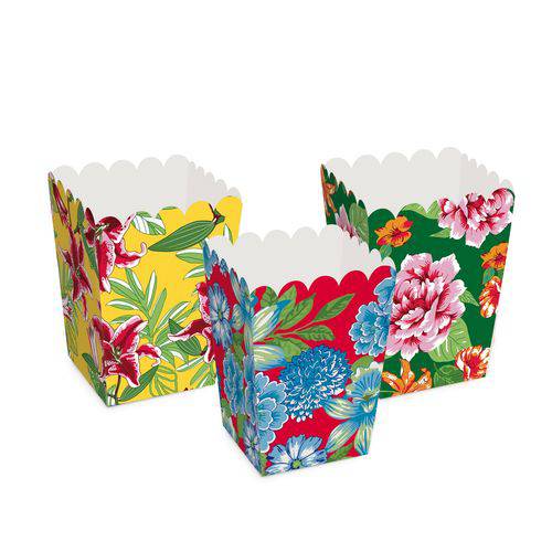O kit de caixas para pipoca Chita, sortido e com 10 unidades, custa R$ 15,90 nas Lojas Americanas.