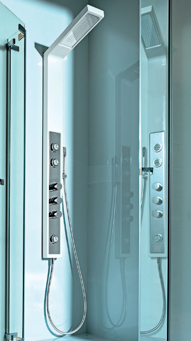 Hidromassagem vertical: coluna de banho sem quebra-quebra