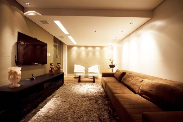 Sala de estar de um apartamento em Belo Horizonte, projetado por Lilian Fajardo.