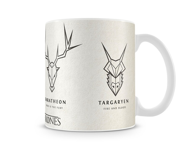 A caneca Game of Thrones Símbolos custa R$ 21,90 na Elo 7.