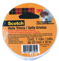 A fita Veda Trinca Scotch antimofo cobre fissuras de até 1 mm em paredes de ...