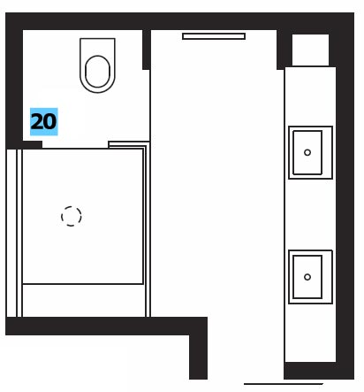 20. O vaso sanit&aacute;rio fica num compartimento &agrave; parte. Esse recurso ...