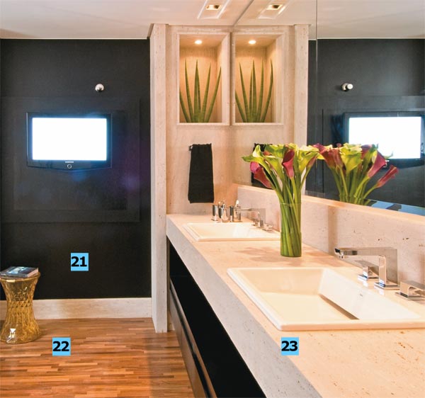 21. Seguindo a receita do apartamento, duas paredes ganharam acabament...