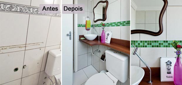 Banheiro reformado com pouco dinheiro e muito bom gosto