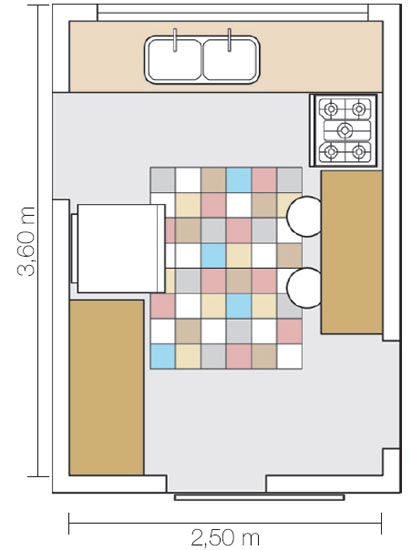 Os moradores preferiram não integrar a cozinha à sala. Por isso, a arquiteta apenas ampliou a passagem, criando uma porta de correr de 1 m de largura. Retangular sem ser estreito demais, o formato do ambiente favorece a circulação.