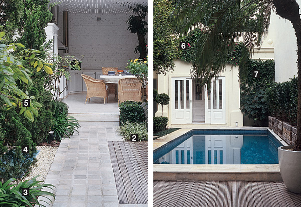 O piso alterna ita&uacute;ba, quartzito (placas de 20 x 20 cm) e pedriscos n&deg; 2. G...