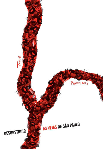 O cartaz do designer Giovanni Vannucchi atenta para o caos das marginais dos ...