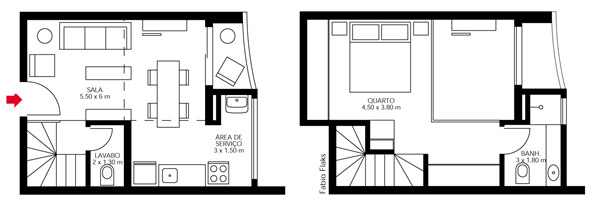 Unir para ampliar antes com três cômodos pequenos (sala de estar, de jantar...