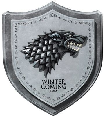 O brasão para parede Game of Thrones Stark custa R$ 44,70 na Varinha.