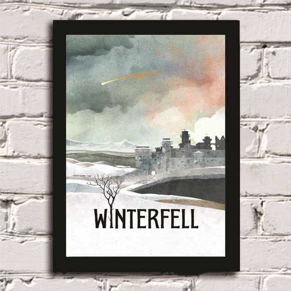 O pôster com moldura GoT Winterfell custa R$ 39,90 na Elo 7.