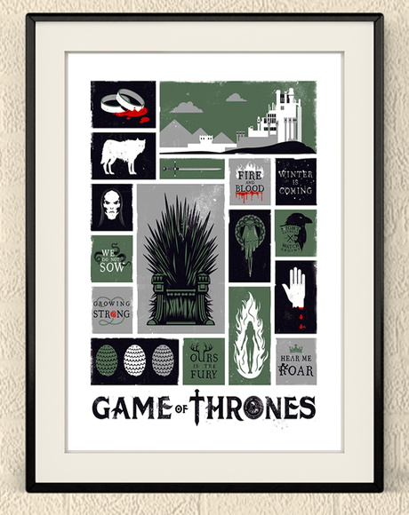 O quadro Game of Thrones GOT custa R$ 98 na Elo 7.