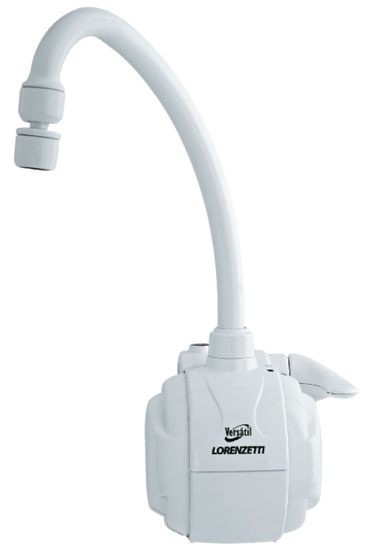 Para água quente, torneira elétrica Versátil, da Lorenzetti, com bica móvel, abertura de ¼ de volta e arejador. De ABS. Casa das Torneiras , R$ 139,90 Para água quente, torneira elétrica Versátil, da Lorenzetti, com bica móvel, abertura de ¼ de volta e arejador. De ABS. Casa das Torneiras , R$ 139,90