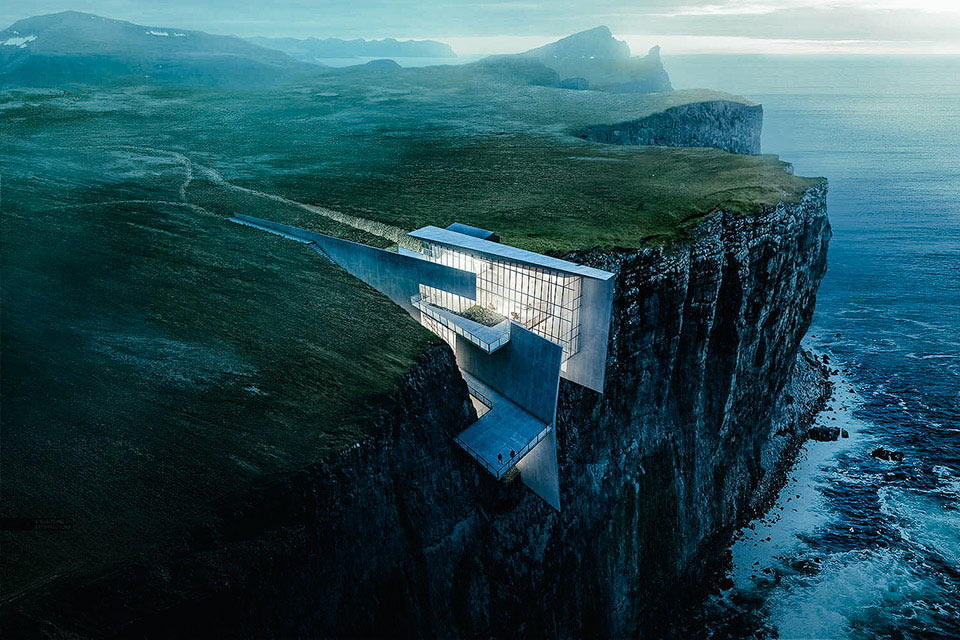 Projeto de casa em um penhasco da Islândia faz sucesso na internet