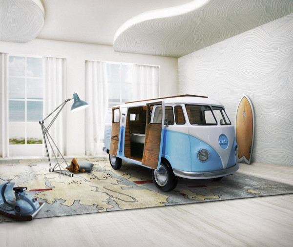 Você tem que ver esta cama infantil com formato de Kombi