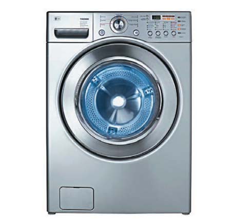 Com sensor autom&aacute;tico de peso, a WD-12276RD, da LG, lava e seca. Tem 68,6 x ...