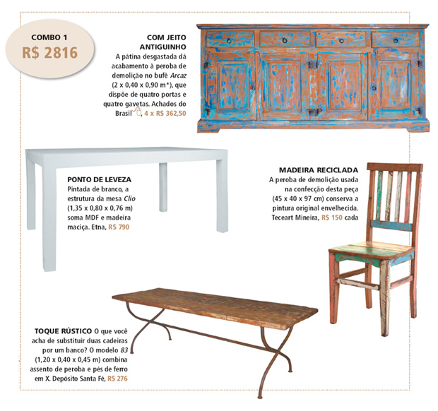 Sala de jantar em vários estilos e preços