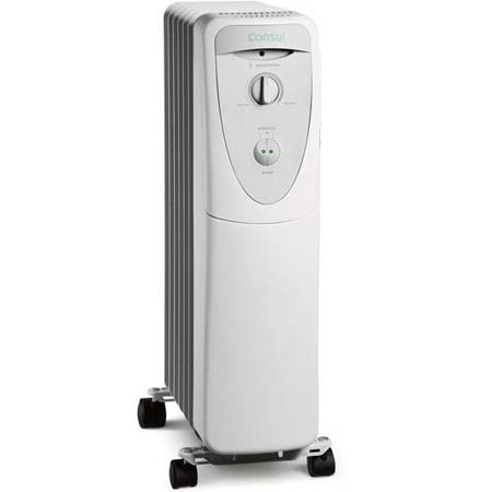 O aquecedor a &oacute;leo C6O15BF, da Consul, tem 1500W de pot&ecirc;ncia e tr&ecirc;s n&iacute;vei...