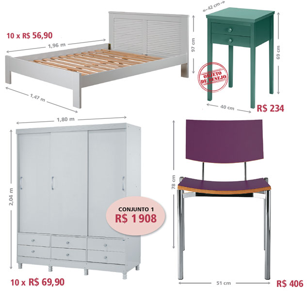 Desenho charmoso. A graça da cama Riviera, de MDF laqueado de branco, é a ...