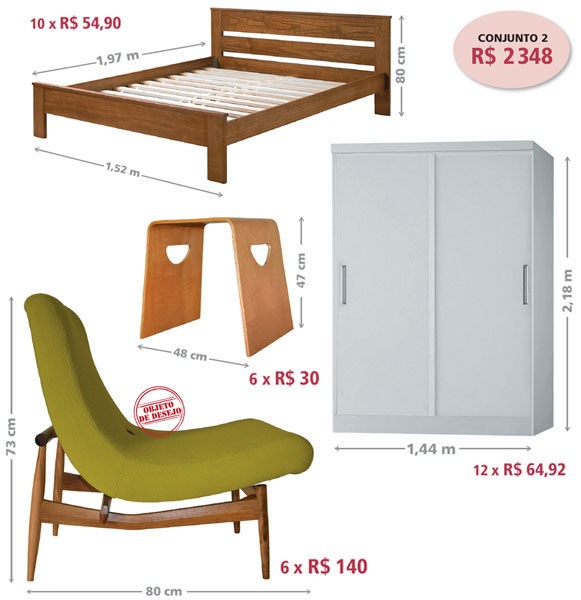 Feita de pínus de reflorestamento, a cama Harmonia exibe cabeceira de traço...