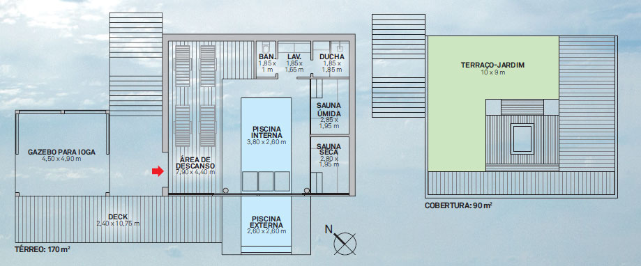 planta-spa-nas-montanhas-tem-sauna-hidromassagem-e-telhado-verde