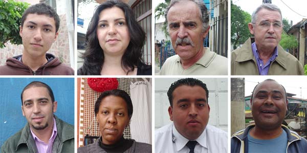 Os moradores da região Paulo César, Sandra Pereira, Duval Santos e Mauro Ma...