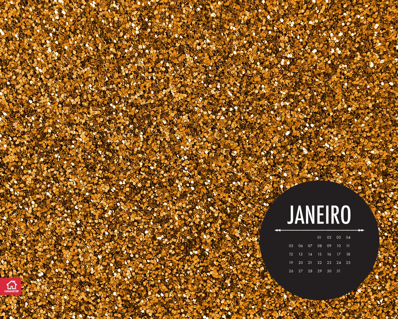 Wallpaper calendário de janeiro com glitter
