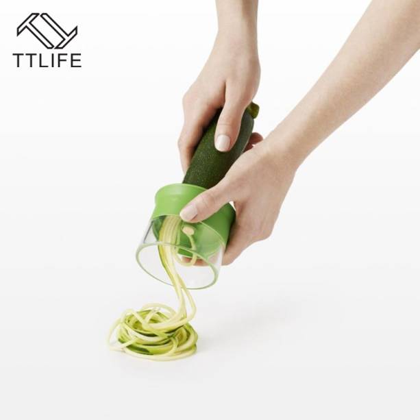 TTLIFE Frutas Espiral Vegetal Slicer Shredders Vegetal Spiralizer Cortador Descascador de Cenoura Ralador de Cozinha Gadgets custa U$4,20.