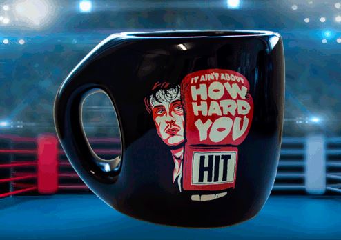 A caneca Rocky custa R$ 49,90 na Nerd Store.