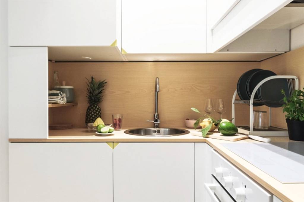 mini-apartamento paredes retrátil