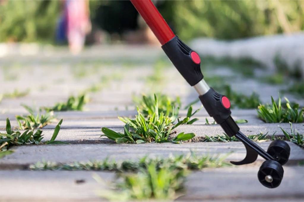 Tirar plantas da calçada ficou mais fácil com esta ferramenta
