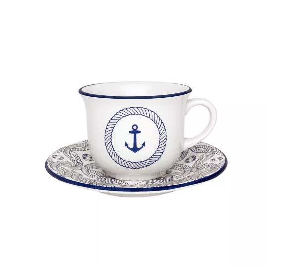 O conjunto Floreal Náutico, com seis peças, custa R$ 115,50 na Oxford Porcelanas.