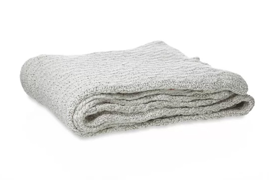 Manta Tricô Waves em Algodão Branco nas medidas 125 x 150 cm. Por R$ 149,90 na Etna.