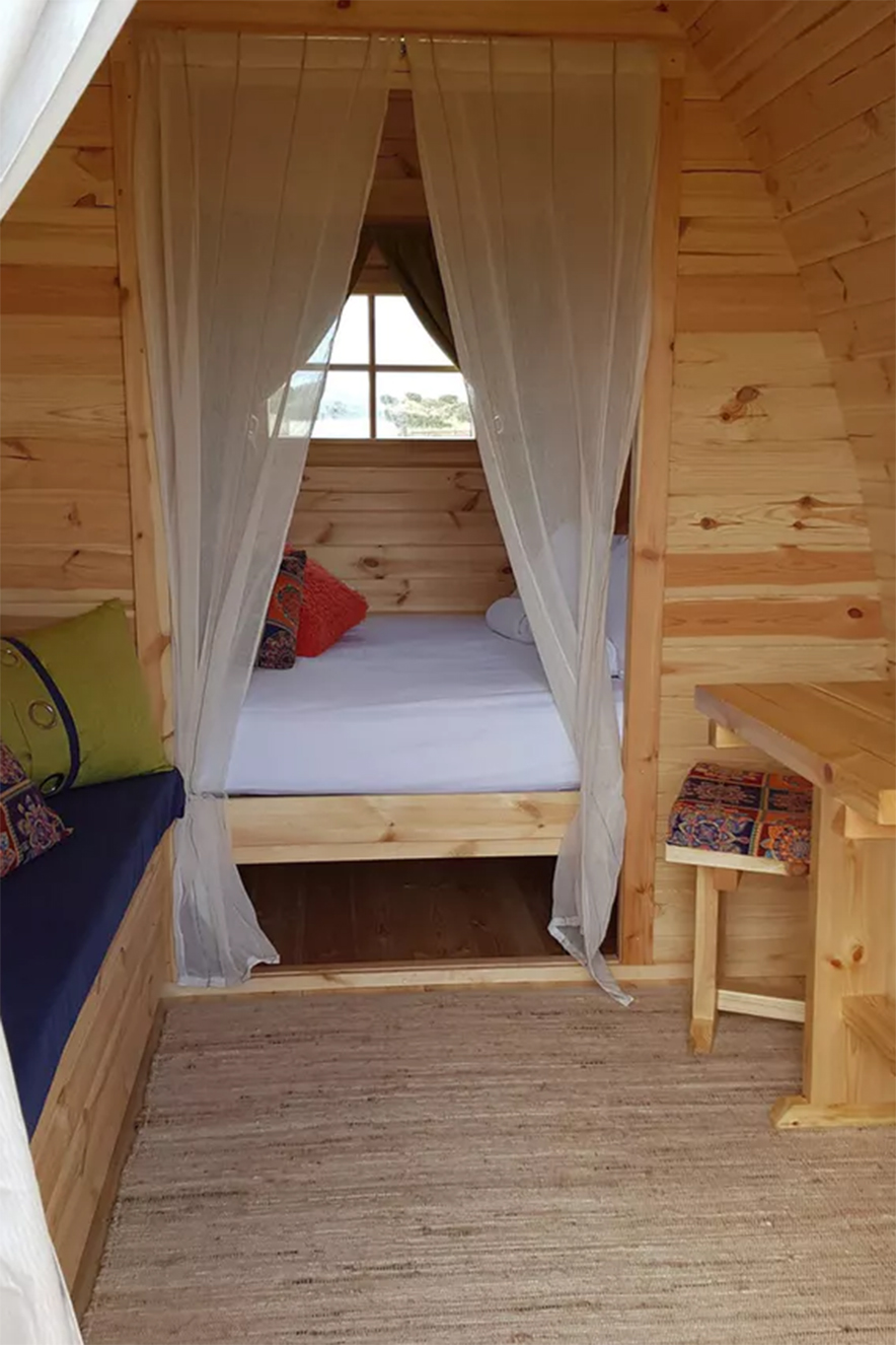 mini cabana para acampamento
