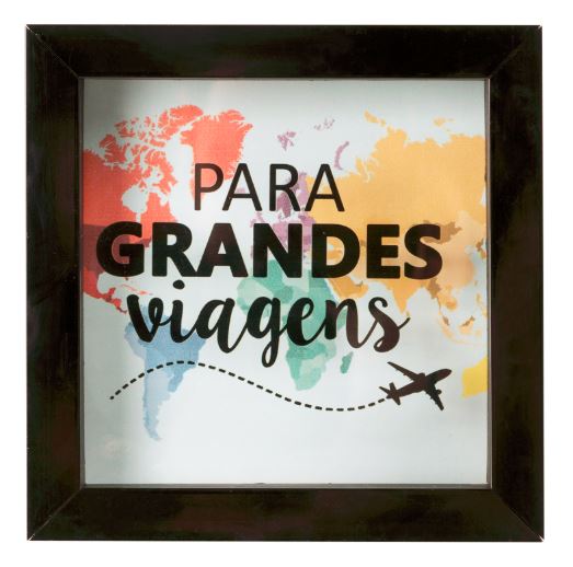 Quadro cofre - grandes viagens, custa R$ 129,99 na loja Oppa.