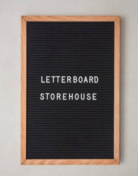 Letterboard, custa R$ 215 na loja Storehouse.