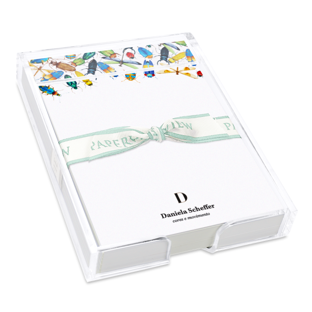 Notepad insetos colorful, custa R$ 182 na loja Paperview.