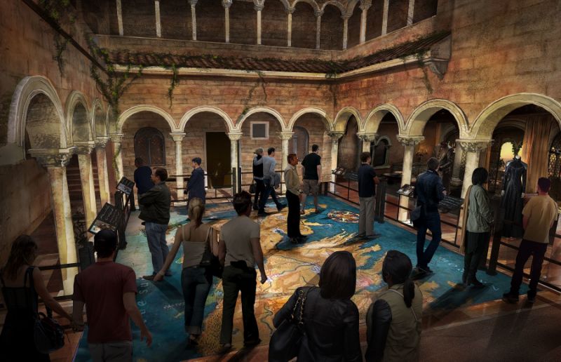 Concept art for the Game of Thrones tour – Cersei’s Courtyard Concept art for the Game of Thrones tour – Cersei’s Courtyard