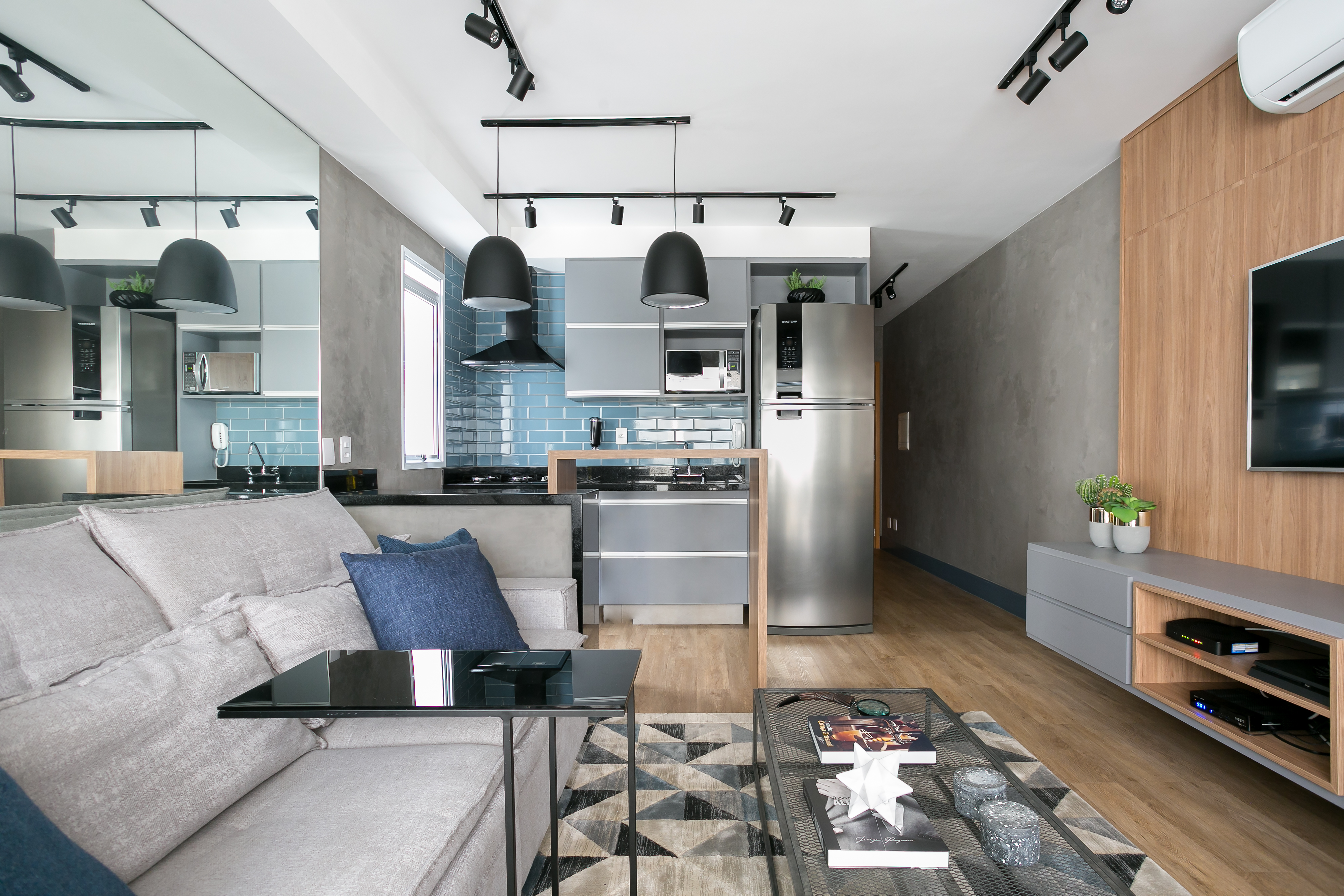 Apartamento pequeno de 43 m² com estilo industrial chique | CASA.COM.BR