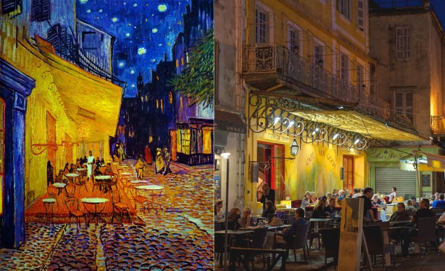 <strong>Terraço do Café à Noite, Vincent van Gogh (Arles, França).</strong> A cidade francesa de Arles foi o lar de Vincent van Gogh por mais de um ano. Ali está o Café que inspirou a icônica pintura Terraço do Café à Noite.
