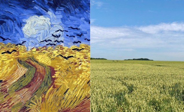 <strong>Campo de Trigo com Corvos por Vincent van Gogh (Auvers-sur-Oise, França). </strong>Há uma controversa se essa é a última pintura de Van Gogh ou não, mas o que é certo são os campos de trigo retratados atrás do cemitério onde o artista e seu irmão Theo estão enterrados.