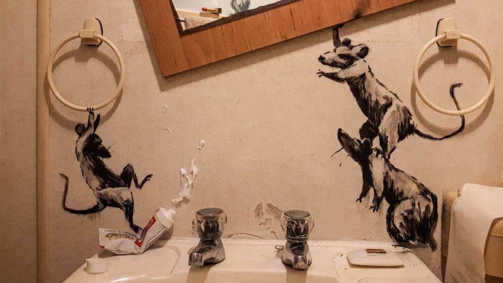 O banheiro de Banksy é invadido por ratos