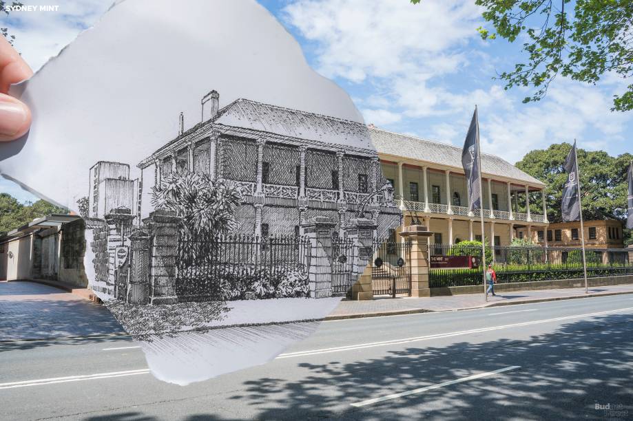 Na década de 1810, o governador de NSW, Lachlan Macquarie, queria construir um hospital “elegante e cômodo” para os condenados, mas o governo britânico recusou-se a financiar. Em vez disso, a Macquarie fez um acordo com os comerciantes locais de rum para financiar a construção. Mas como o comércio de rum azedou, a qualidade da construção também diminuiu (Francis Greenway disse que as colunas careciam de "proporção clássica"). O edifício estava em uma ótima posição e suas colunas de dois andares e, sim, varandas confortáveis ​​conferiam uma certa dignidade. Quando a corrida do ouro em todo o Estado ocorreu em 1851, o hospital foi reaproveitado como Sydney Mint. Hoje, a estrutura original e sofisticada de ferro fundido e os eixos de máquinas subterrâneas ainda são visíveis, e os forros de terracota são os mais antigos já vistos na Austrália.