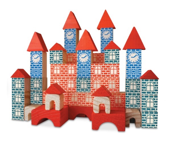 Castelo montado com o brinquedo Brincando de Engenheiro