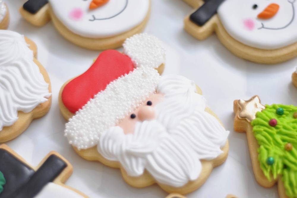 biscoito de natal em formato de papai noel