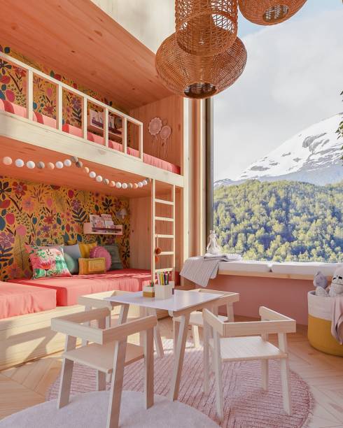 Quarto das Primas, por Muito Mais Arquitetura + Nina Moraes Design + Ateliê Baobá Pitucos | O sonho de toda criança: um quarto dedicado à reunião dos amigos, para fazer bagunça e brincar até a hora de ir para a cama! Aqui, a ideia foi criar um espaço para Ben e Cora receberem as duas primas, de 5 e 7 anos.
