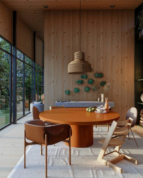 Sala de Jantar, por Isabela Fraia Arquitetura | Uma sala de jantar com ares de galeria de arte. A arquiteta Isabela Fraia contou com o olhar e a seleção de obras de artistas parceiros do escritório de design Superbacana+ para montar ali um acervo com trabalhos de Feco Hamburger, Paula Juchem, Guga Szabzon, Renato Dib… Sobre o aparador de pedra, uma escultura de parede do artista Ildeu Lazarinni.