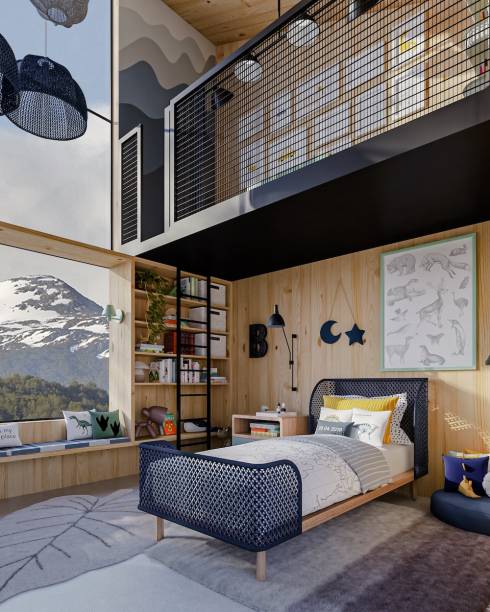 Quarto do Ben, por Bianca Assuf e Mandarine | Ben, de 3 anos, é o dono do pedaço de 12m2, com área para brincar, ler e dormir. A arquiteta Bianca Assuf desenhou uma estante leve e assimétrica, com direito a módulo em forma de casinha/foguete e baús divertidos, com rodízios, para armazenar os brinquedos. Tudo isso ao alcance do pequeno, o que torna a tarefa de organizar parte da diversão e também um incentivo para que a criança participe nas tarefas do dia a dia.