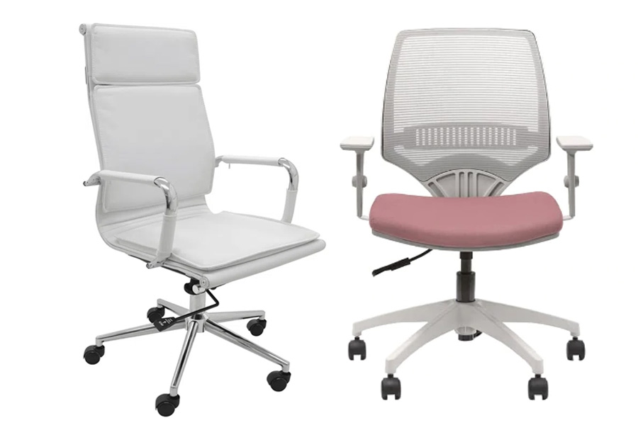 <span style="font-weight: 400">Cadeiras de escritório: branca (</span><a href="https://www.awin1.com/cread.php?awinmid=17716&awinaffid=726913&clickref=Casa.com&platform=dl&ued=https%3A%2F%2Fwww.e-cadeiras.com.br%2Fp%2Fcadeira-presidente-valencia-branco%2F2141" target="_blank" rel="noopener"><span style="font-weight: 400">R$ 1.229,90</span></a><span style="font-weight: 400">) e rosa (</span><a href="https://www.awin1.com/cread.php?awinmid=17716&awinaffid=726913&clickref=Casa.com&platform=dl&ued=https%3A%2F%2Fwww.e-cadeiras.com.br%2Fp%2Fcadeira-de-escrit%25C3%25B3rio-office-213-you-em-pp-girat%25C3%25B3ria-ergon%25C3%25B4mica-cinza-e-rosa-com-bra%25C3%25A7o-marelli%2F44477" target="_blank" rel="noopener"><span style="font-weight: 400">R$ 799</span></a><span style="font-weight: 400">), ambas na eCadeiras</span> <span style="font-weight: 400">Cadeiras de escritório: branca (</span><a href="https://www.awin1.com/cread.php?awinmid=17716&awinaffid=726913&clickref=Casa.com&platform=dl&ued=https%3A%2F%2Fwww.e-cadeiras.com.br%2Fp%2Fcadeira-presidente-valencia-branco%2F2141" target="_blank" rel="noopener"><span style="font-weight: 400">R$ 1.229,90</span></a><span style="font-weight: 400">) e rosa (</span><a href="https://www.awin1.com/cread.php?awinmid=17716&awinaffid=726913&clickref=Casa.com&platform=dl&ued=https%3A%2F%2Fwww.e-cadeiras.com.br%2Fp%2Fcadeira-de-escrit%25C3%25B3rio-office-213-you-em-pp-girat%25C3%25B3ria-ergon%25C3%25B4mica-cinza-e-rosa-com-bra%25C3%25A7o-marelli%2F44477" target="_blank" rel="noopener"><span style="font-weight: 400">R$ 799</span></a><span style="font-weight: 400">), ambas na eCadeiras</span>