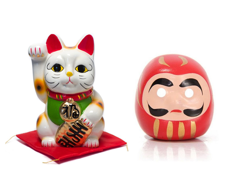 maneki-neko-e-daruma-história maneki-neko-e-daruma-história