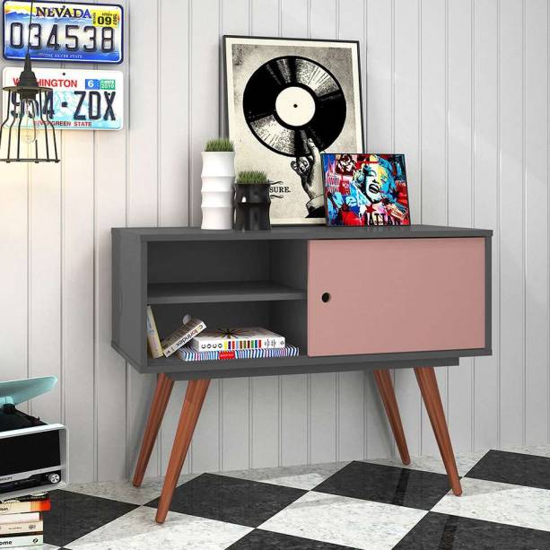 Buffet Retrô 1 PT Grafite e Rosê, da Mobly Buffet Retrô 1 PT Grafite e Rosê, da Mobly